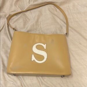 Monogram “S” blush pink  Shoulder Bag with White Accent